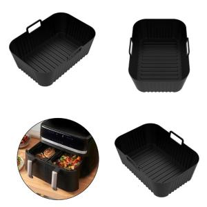 2 Gói Tái Sử Dụng hình chữ nhật Giỏ Silicone Lót Đặt an toàn sử dụng lò nướng thảm nấu ăn chiên bằng không khí Giỏ Cho Nấu Ăn Sử Dụng