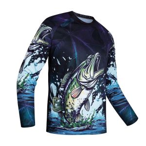 [Local Stock] VCC Mens 3D Printed Fishing Shirt Casual Loose Hiking Camping Shirt Mens Clothes Outdoors Sportwear Tops Mens Long Sleeve T-Shirt