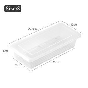 【BUY 1 TAKE 3】Kitchen refrigerator fresh-keeping egg storage box can be superimposed with lid dustproof size egg tray storage box\Fruit and vegetable dry goods Sealed box Rice bucket snack storage box Kitchen Rectangular Refrigerator Drain Fresh-keeping B