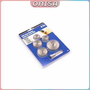 6pcs HSS Circular Saw Blade Set Rotary Cutter Power Tool Set Wood Cutting Discs Mandrel Mini Drill 22mm-50mm