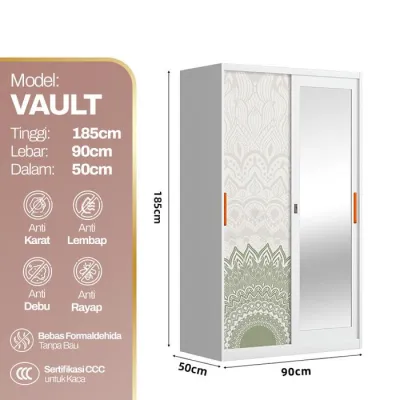[PROMO 7.7] Lemari Pakaian Baju Besi 2 Pintu 3 Pintu 4 Pintu Geser – Desain Minimalis Full Plat Besi Anti Karat Lemari Pakaian Minimalis Modern + Cermin Full Body