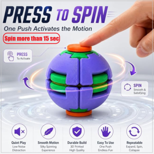3D Printed Press-Rotating Fidget Spinner Toy Mechanical Kinetic Desk Toy for Stress & Anxiety Relief