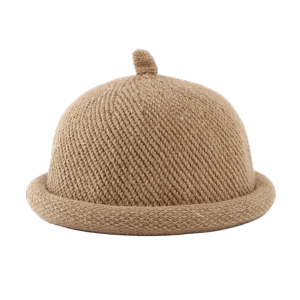 TWCEJE168 Rolled Edge Melon Skin Hat Solid Color Knitted Beret Cap Fashion Multifunction Pacifier Cap Women
