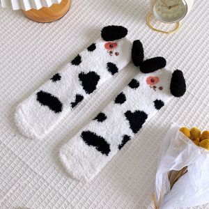 CHAOSON Simple Sweet Plush Long Ears Cotton Dog Girls Female Hosiery Cute Floor Socks Christmas Socks Mid-tube Socks