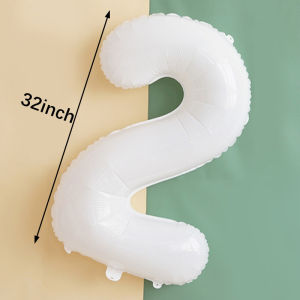 Bóng số tuổi trang trí sinh nhật màu trắng Size 32 Inch Cỡ Lớn 70cm Trang Trí Sinh Nhật Thôi Nôi Phong Cách Hàn Quốc