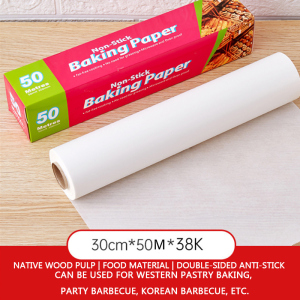 【Ready Stock】20M 50M Non-Stick Baking Paper Parchment Paper Roll Greaseproof Heat-Resistant Parchment Paper Sheets