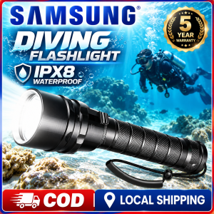 NewT6 25000lumens LED Professional Waterproof Scuba Diving Flashlight Diver Light Torch Lamp Lanterna Led Underwater Flashlight Max200M