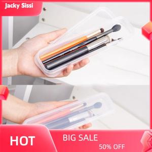 Jacky Makeup Brush Organizer Transparent With Cover Eyebrow Pencil Boxes Portable Women Cosmetic Storage Organizer Makeup Tools