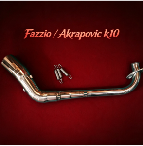 Fazzio stainless elbow on Akrapovic K10 with Db reducer