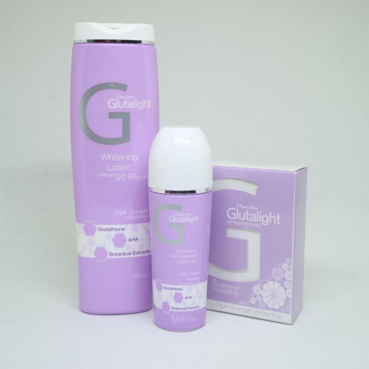 Glutalight Whitening Skin Care Face Body Lotion Deodorant