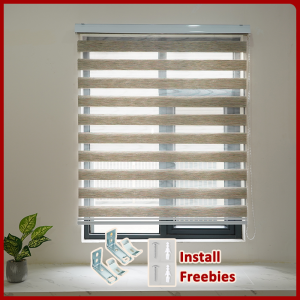 123BABY Modern Korean Blackout Blinds For Window Venetians Duo Roller Curtain For Window Curtain Upgraded Imitation Linen Fabric