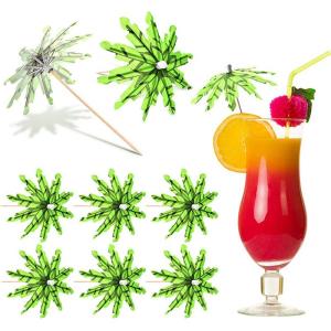 ZYJC Cocktail Party Eco-friendly Disposable Coconut Palm Tree Toothpick Cocktail Skewer Appetizers Picks Fancy Sticks Paper Umbrella