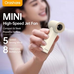 Orashare HF11 Mini Portable Jet Fan Rechargeable High Speed  Handheld Fan 5 Gears Strong Wind