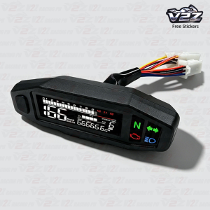 V2Z Newest Motorcycle Speedometer Oil Gauge Tachometer Universal Digital Meters Instrument Cluster Turn Signal Light Indicator