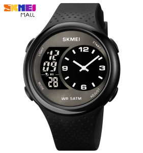 SKMEI 1899 Men 3 Time EL Light Sports Watch Hypoallergenic Polyurethane Strap 30m Waterproof