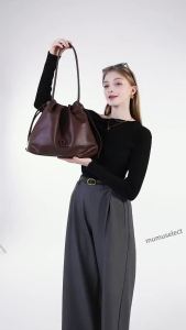 【High-End Mumu】M369 Women Danica Bag Large Soft Leather Drawstring Cloud Shaped Shoulder Bags Woman