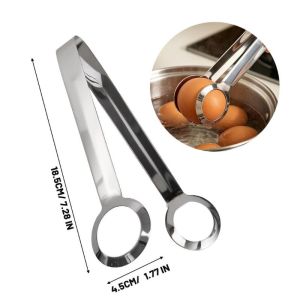 Food Flip Over Clamp Multi Purpose Long Handle Anti Scald Boiled Egg Retrieval Clip Portable Kitchen