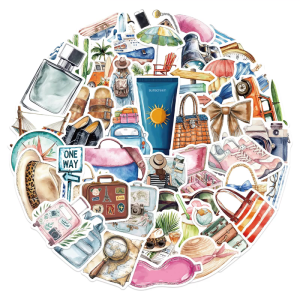 Waterproof Reusable Cartoon Travel Stickers Pack Of 50 For Music Lovers Phone Case Guitar Decoration Creative Art Design