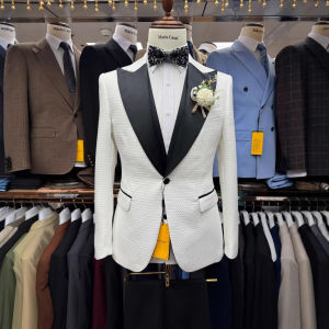 Pinstripe Formal Wedding Tuxedo for Groom Slim Fit Man Suits for Gentleman Italian Style Male Suit Jacket with Pants Vest