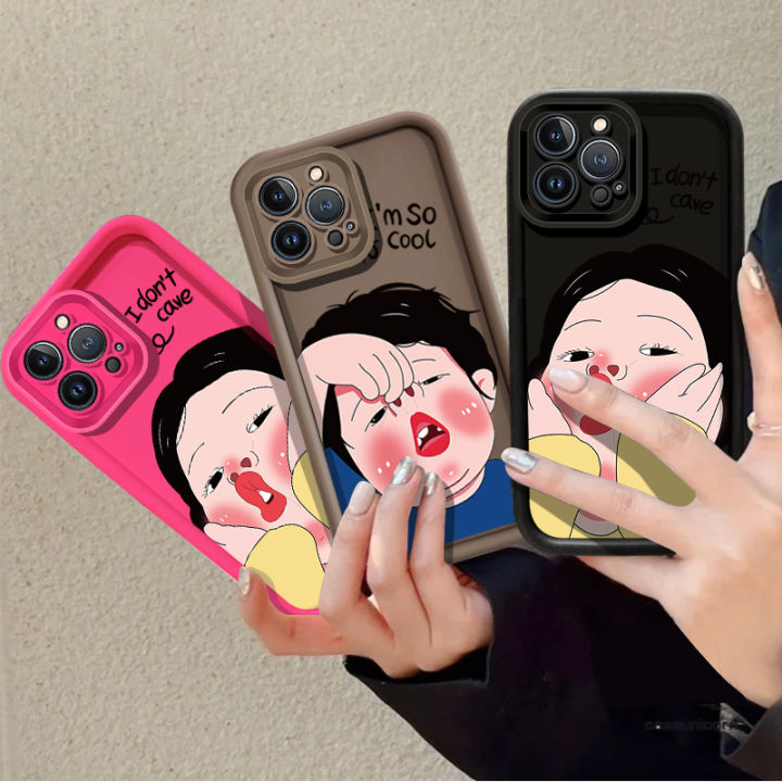 Lovely Cartoon Phone Case Funny Boy Girl Soft TPU Shockproof Back - Main Image