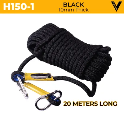 [SG SELLER] 10 - 20 METER OUTDOOR NYLON STATIC ROPE 10 TO 18 mm THICK PERFECT FOR RESCUE AND DESCENDING ACTIVITIES/ MOUNTAIN CLIMBING ROPE VERY DURABLE AND HIGH QUALITY