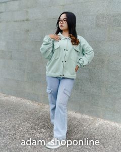 JAKET WANITA AMEL FLEECE KANCING BUTTON KOREA STYLE