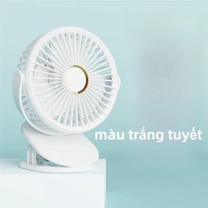 Quạt Để Bàn Mini Tích Điện – Pin Dung Lượng Lớn Sạc Nhanh Type-C Có Đèn Ngủ – Thiết Kế Nhỏ Gọn Di Chuyển Linh Hoạt Gió Mạnh Nhiều Cấp Độ Tiện Lợi Cho Làm Việc & Du Lịch