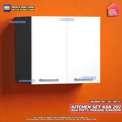 Kitchen Set Atas 2 Pintu dengan Rak Kitchen Set Minimalis Lemari Gantung Rak Dapur Kingdom KSK 201