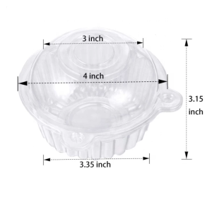 100pcs Clear Clamshell Cupcake Dome Burger Box Mini Cake container muffin holder packaging
