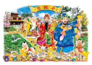 Tranh gạch 3d phúc lộc thọ - CDV44