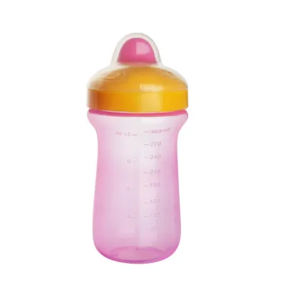 BAYOEMS 300ml Infant Learning Drinking Cup PP Large Portable Baby Learning Drinking Water Dust-Proof Cover Double Seal Safe Eco-Friendly