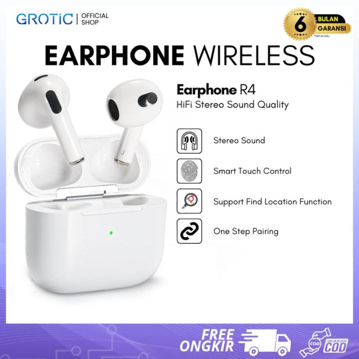 GROTIC Earphone Headset Bluetooth TWS Wireless Bisa GPS PopUp