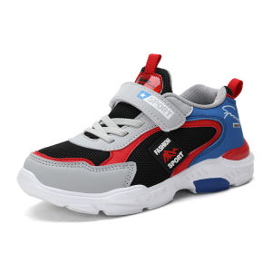 2024 Autumn Kids Shoes Waterproof And Light Breathable Mesh Boys and Girls Running Dhoes Velcro Pupils Shoes Szie 28#-40#  Age 6yrs-13yrs Childrens  Shoes