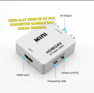 G695 ORI HDMI AV RCA converter convert video audio signal MINI mengkonversi mentransfer perangkat GA