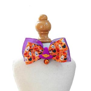 Reflective Pet Neckwear Halloween Costume Accessory Adjustable Dog Cats Collar Durable Polyester Design