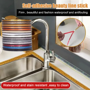 6m Beauty Seam Stickers Self-adhesive Mildew-proof Edge Tap Ceramic Tile Mildewproof Gap Tape Baseboard Sealing and Beautifying Tape Kitchen Self-Adhesive Waterproof Oil-Proof Sealing Strip