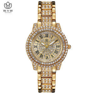 WAW Jam Tangan Wanita Diamond Fashion Stainless Steel W002 - Anti Air Free Box Free Bubble