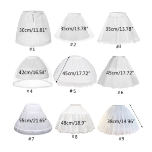 Petticoat Crinoline with Multi Layers Kids Flower Girl Underskirt Slip Performance Petticoat Kids with Hoops