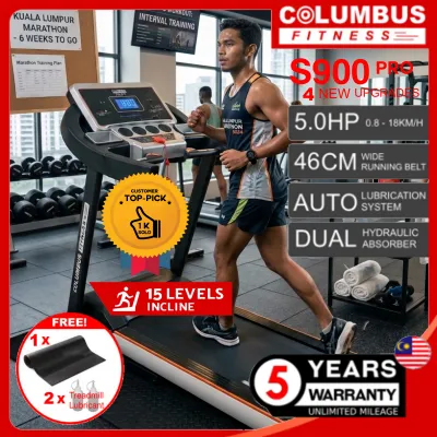 5.0HP Columbus Fitness S900 PRO Professional Treadmill Running Machine 15 Levels Auto Incline 5 YR WARRANTY