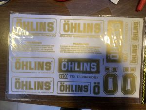 Matte Gold Transparent OHLINS Shock Absorber Sticker Motorcycle Modification Waterproof Decorative Shock Absorber Color Film