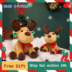 JOJO CASTLE 2025Merry Christmas Gift to Friends  25/35/45cm  New Creative Elk Doll Plush Toy Christmas Stuffed Doll Kids Christmas Gift 圣诞节礼物