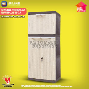 LEMARI PAKAIAN PLASTIK SUSUN 4 KUNCI BABY AKAKO LA2P LV  FULL DENGAN KUNCI LEMARI ELEGANT 2 PINTU