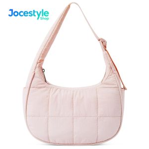 Women Tote Bag Puffer Crescent Quilted Shoulder Bag Nylon Handbag for Work Travel and Daily Use