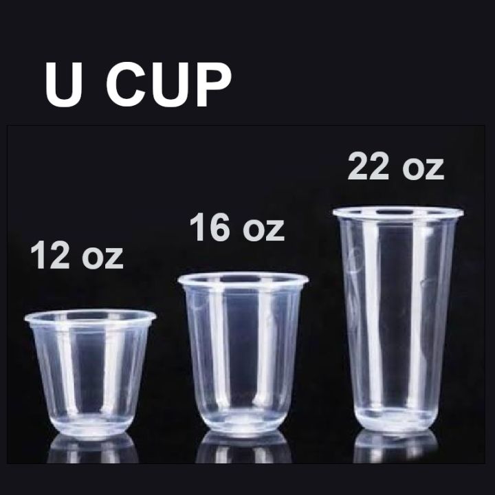 U CUP 100pcs for Milktea cups and Fruit tea cups or disposable cup size (  12oz ,16oz, 22oz )