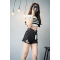 [FREESHIP_50K] Quần short jean nữ lưng cao phối rách denim cotton, rin ngắn phối rách AnNgo - AT73. 