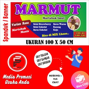 Spanduk Martabak Imut / Banner Martabak Mini / Spanduk Ukuran 100 x 50 cm