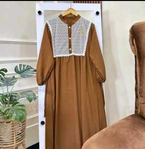 Gamis POLO LINEN kombinasi BORKAT MIX RENDA VIRAL 2025
