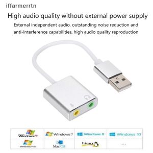 USB  7.1 Sound Card 3.5MM อะแดปเตอร์เสียง USB การ์ดไมโครโฟนหูฟังการ์ดเสียงสำหรับ คอมพิวเตอร์แล็ปท็อปพีซี