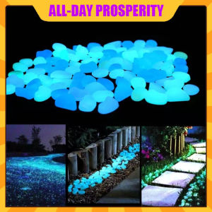 300Pcs Garden Glow In The Dark Luminous Pebbles For Walkways Plants Aquarium Decor Glow Stones Garden Decoration