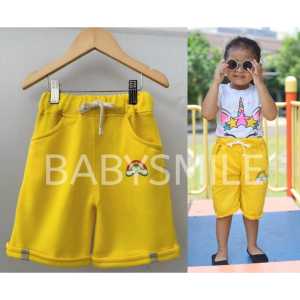 Celana Pendek Anak Pelangi Warna Kuning Size 3-5thn